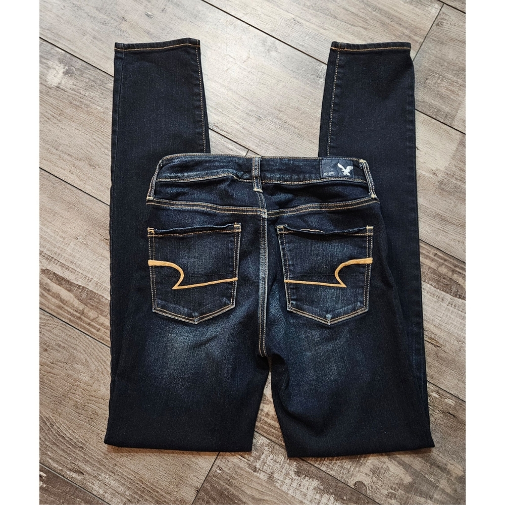 AMERICAN EAGLE Dark Wash Skinny Jeans Size 4 L